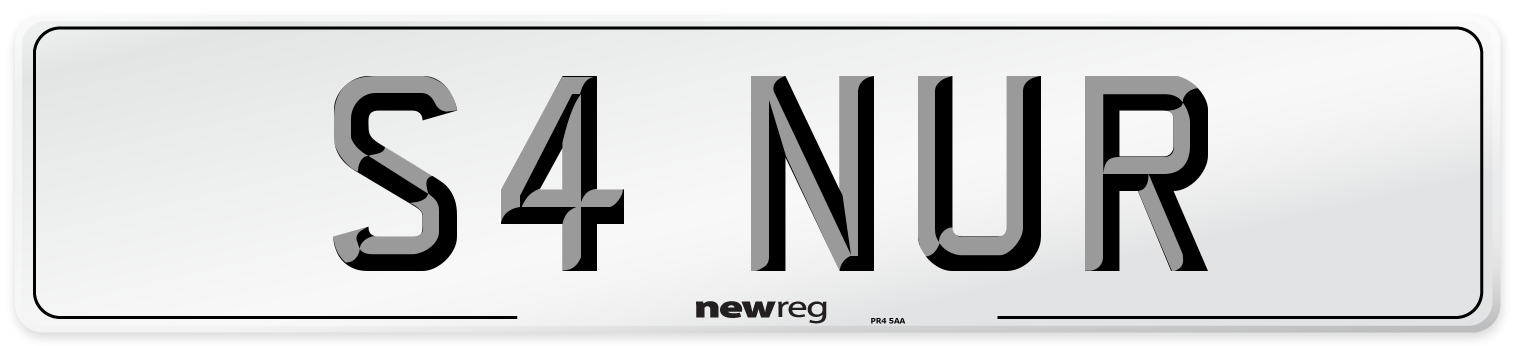 S4 NUR Number Plate from New Reg
